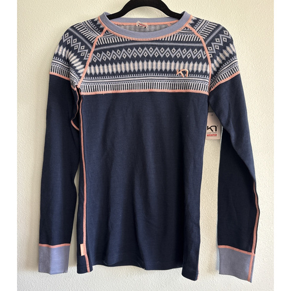 Kari Traa Lokke Wool Top Womens M Navel Base Layer Shirt Skiing Outdoor NWT - Picture 1 of 6